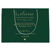 金ゴールドス結婚クリプトの歓迎バッグホテルバッグ ラージペーパーバッグ (正面)