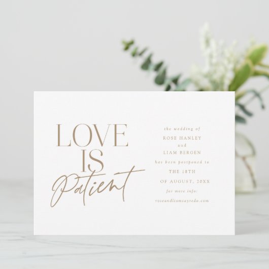 金ゴールドス結婚クリプトのLoveの延期の日付の変更 案内状 (スタンド正面)