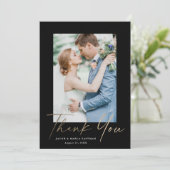 金ゴールドス結婚クリ感謝していプトモダンミニマル サンキューカード (スタンド正面)