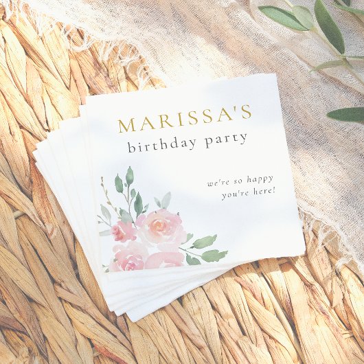 金ゴールドス色彩の鮮やかクリプトフローラ誕生日パーティー スタンダードカクテルナプキン