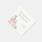 金ゴールドス色彩の鮮やかクリプトフローラ誕生日パーティー スタンダードカクテルナプキン (角)