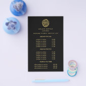 金ゴールドス葉ク・ブラック・スパ・マッサージ価格とサービス チラシ (シングル)