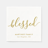 金ゴールドス賛美クリーションサンクスギビングナプキンス スタンダードカクテルナプキン (正面)