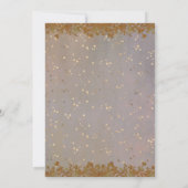 金ゴールドセイヴァイオレット赤面フローラミッドサマー結婚ズ 招待状 (裏面)