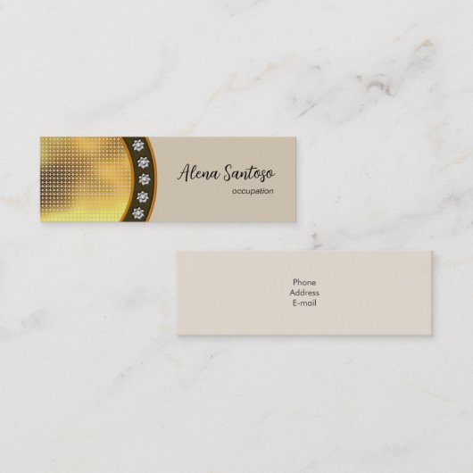 金ゴールドセクきらきら光るイン スキニー名刺 (正面/裏面)