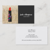 金ゴールドセクインメイクアップアーティストフローラリップスティック美しい 名刺 (正面/裏面)