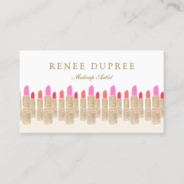 金ゴールドセクインリップスティックメイクアップアーティスト美しいサロン5 名刺