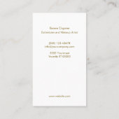 金ゴールドセクインリップスティックメイクアップアーティスト美しいサロン 名刺 (裏面)