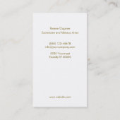 金ゴールドセクインリップスティックメイクアップアーティスト美しいサロン 名刺 (裏面)