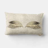 金ゴールドセピアグリッターホワイトグラムメイクアップ金ゴールドセイン ランバークッション (裏面)