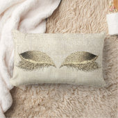 金ゴールドセピアグリッターホワイトグラムメイクアップ金ゴールドセイン ランバークッション (ブランケット)