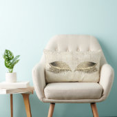 金ゴールドセピアグリッターホワイトグラムメイクアップ金ゴールドセイン ランバークッション (椅子)