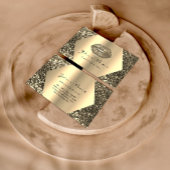 金ゴールドセピアグリッターメイクアップアーティストキス唇フレーム 名刺