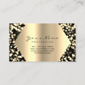 金ゴールドセピアグリッターメイクアップアーティストラッシュ紙吹雪 名刺 (裏面)