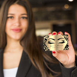 金ゴールドセピアグリッターメイクアップアーティストラッシュ紙吹雪 名刺