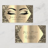 金ゴールドセピアグリッターメイクアップアーティストラッズブラウンズ 名刺 (正面/裏面)