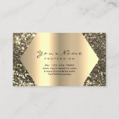 金ゴールドセピアグリッターメイクアップアーティストラッズブラウンズ 名刺 (裏面)