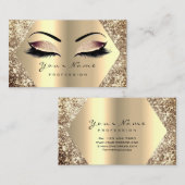 金ゴールドセピアグリッターメイクアップアーティストラッズブラウンズ 名刺 (正面/裏面)