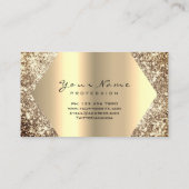 金ゴールドセピアグリッターメイクアップアーティストラッズブラウンズ 名刺 (裏面)