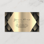 金ゴールドセピアグリッターメイクアップアーティストラッズブラックブログ 名刺 (裏面)