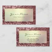 金ゴールドセピアグリッターメイクアップアーティストラッズレッドビーン 名刺 (正面/裏面)