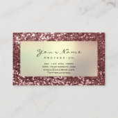 金ゴールドセピアグリッターメイクアップアーティストラッズレッドビーン 名刺 (裏面)