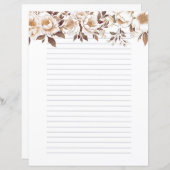 金ゴールドセピアバラ並み文房具筆記用紙 (正面/裏面)