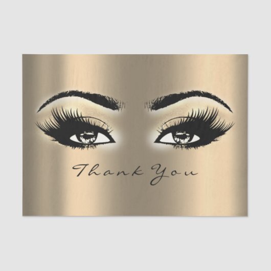 金ゴールドセピアメイクアップメタリックサンキューアイズ 薄葉紙 (正面)