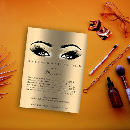 金ゴールドセピア化粧アーティストWaxing Lashes価格表 ポスター