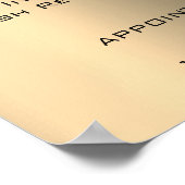 金ゴールドセピア化粧アーティストWaxing Lashes価格表 ポスター (角)