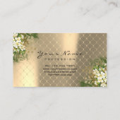 金ゴールドセピア金属メイクアップアーティストまばたきフローラ 名刺 (裏面)