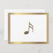 金ゴールドセミクオータ音楽ノート(白ポストカード) ポストカード (正面/裏面)