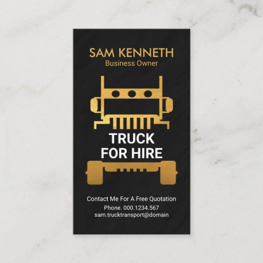 金ゴールドセミトフェイクラック花こう岩テクスチャトラック 名刺 (正面)