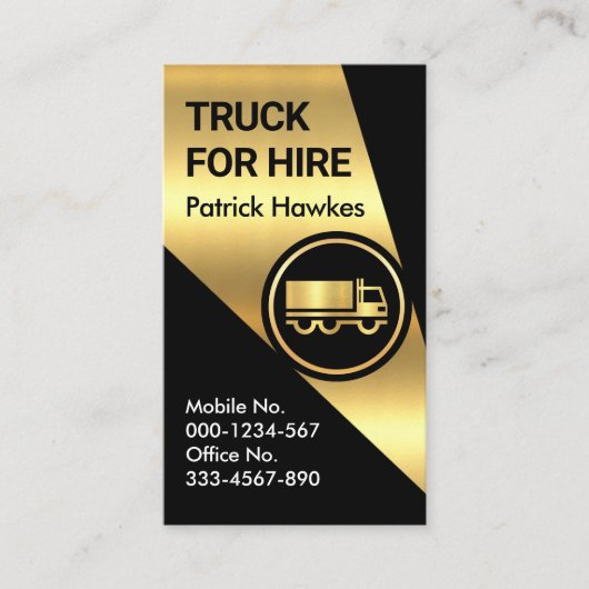 金ゴールドセミトラックのスポットライト 名刺 (正面)