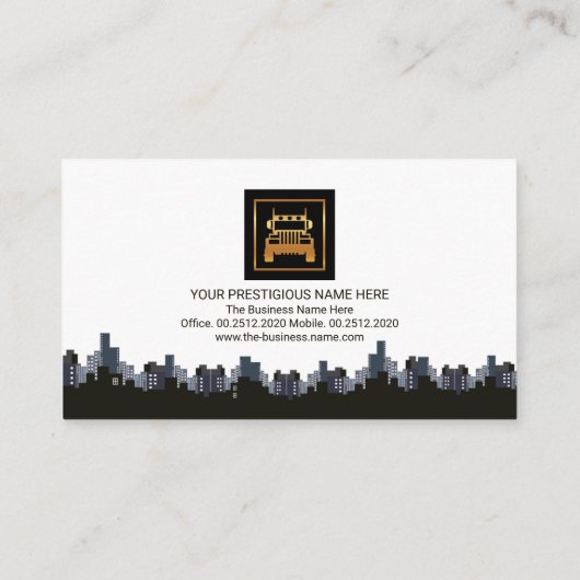 金ゴールドセミトラックプラカード物流輸送 名刺 (裏面)