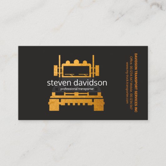金ゴールドセミトラックプロフェッショナル運転者 名刺 (正面)