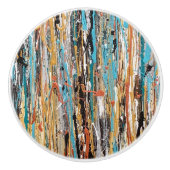 金ゴールドセラミックの引き手のハート セラミックノブ (正面)