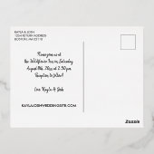 金ゴールドセリフ3枚の写招待され真結婚 箔招待状ポストカード (裏面)