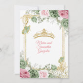 金ゴールドセージグリーンとピンクツインキンセアニラ 招待状 (裏面)