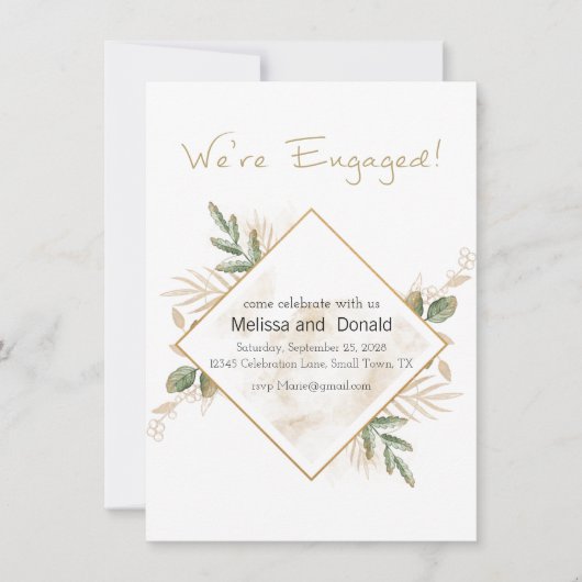 金ゴールドセージグリーンフローラエレガント婚約 (正面)