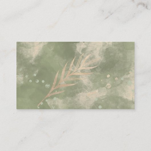 金ゴールドセージグリーン結婚フローラ座席表 プレイスカード (裏面)