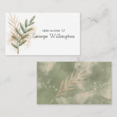 金ゴールドセージグリーン結婚フローラ座席表 プレイスカード (正面/裏面)
