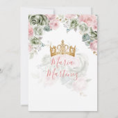 金ゴールドセージグリーン&ピンクフローラプリンセスミクリン 招待状 (裏面)