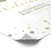 金ゴールドセージ緑のバルーン |男の子のシャワーへようこそ ポスター (角)