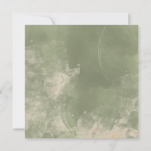 金ゴールドセージ緑のフローラエレガント保存日付 セーブザデート (裏面)