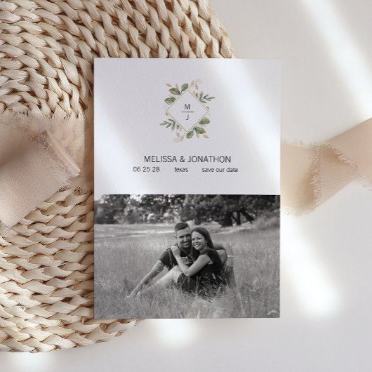 金ゴールドセージ緑のフローラ画像の追加日付の保存 セーブザデート