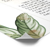 金ゴールドセージ緑のフローラ結婚のシーティングチャート ポスター (角)