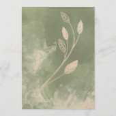 金ゴールドセージ緑のフローラ結婚のメニュー メニュー (裏面)