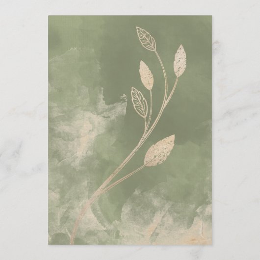 金ゴールドセージ緑のフローラ結婚のメニュー メニュー (裏面)