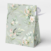 金ゴールドセージ緑の水色のフローラ フェイバーボックス (裏面サイド)